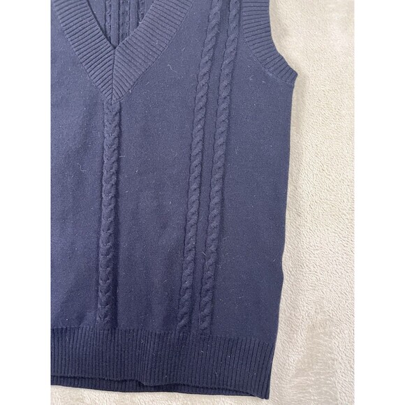 Sunday Best Aritzia Winston Sweater Vest Womens S Navy Cable Knit Wool Preppy - Picture 4 of 8